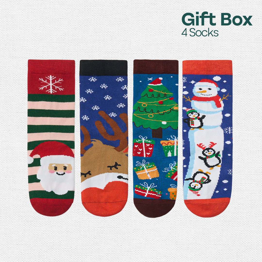 Crumb Kiss! Unisex Kid's Socks, 100% Bamboo, Crew Length, Gift Box of 8