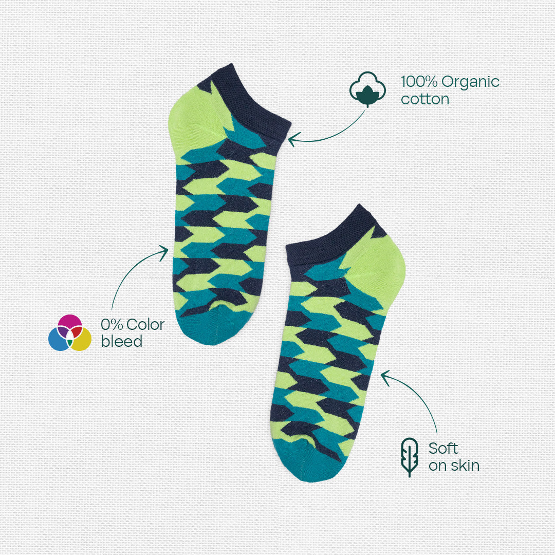 House Party! Unisex Ankle Length Socks, 100% Organic Cotton, Gift Box of 8