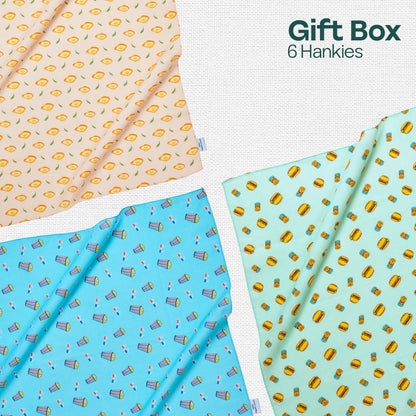 Cheer Thrills! Unisex Hankies, 100% Organic Cotton, Gift Box of 6