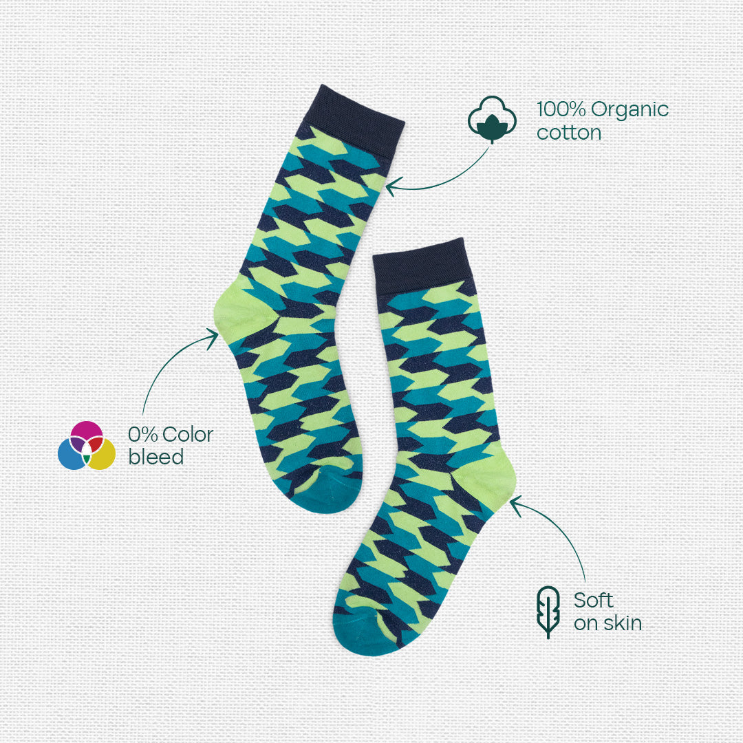 House Party! Unisex Crew Length Socks, 100% Organic Cotton, Gift Box of 8