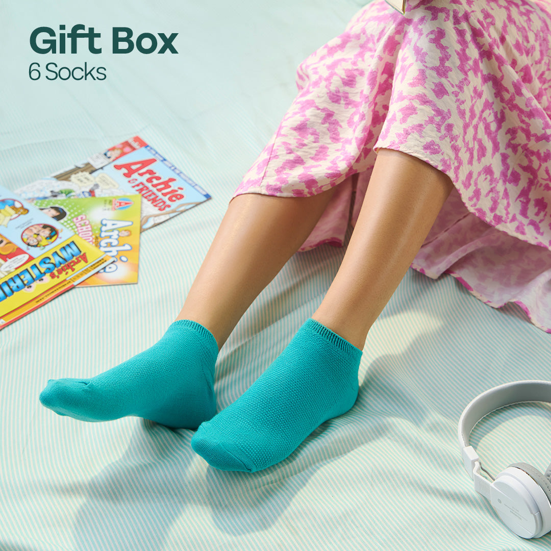 Glitterin'! Tin Gift Box, Unisex Ankle Length, 100% Organic Cotton, Box Of 06