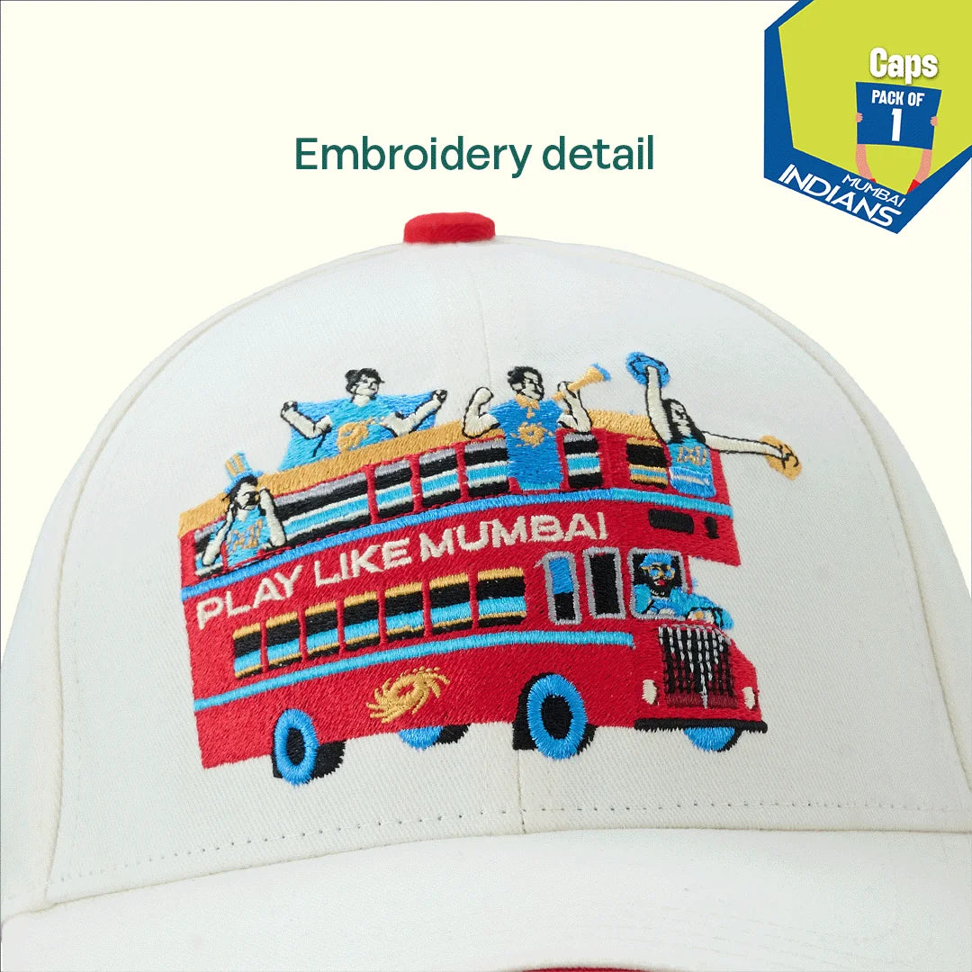 Play Like Mumbai! 100% Cotton Fabric, Unisex Cap, Pack of 1