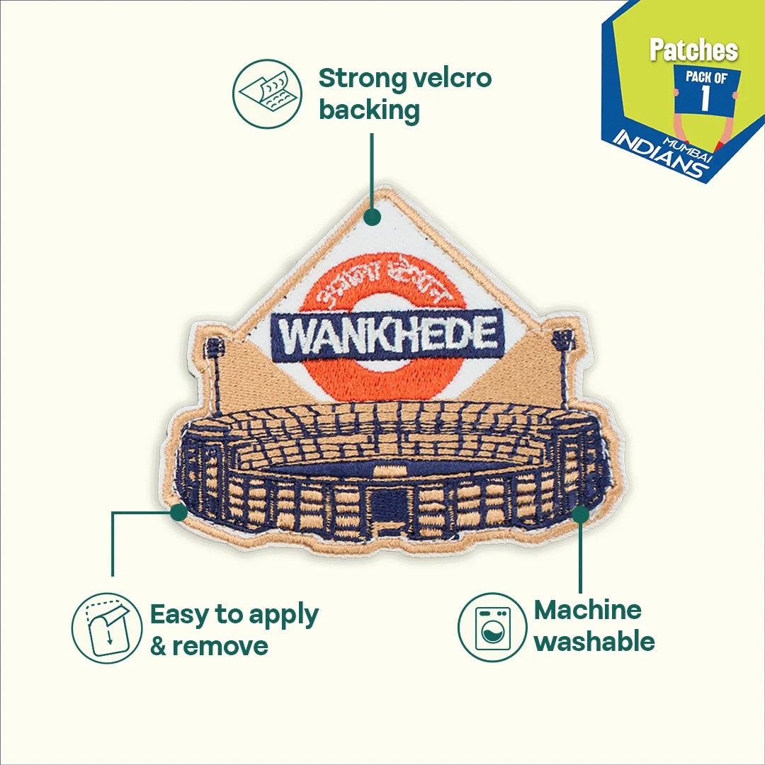 Agla Station Wankhede! 100% Recycled Fabric, Velcro Patches, Pack of 1