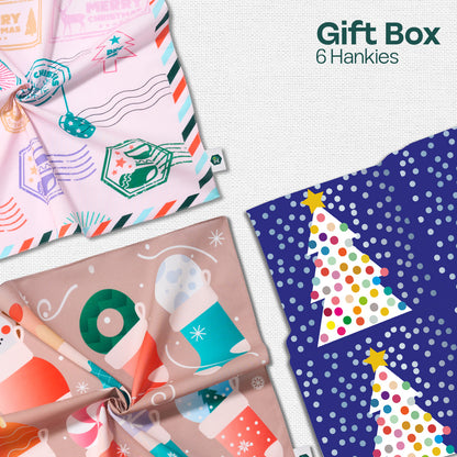 Sugar & Spice! Unisex Kid's Hankies, 100% Organic Cotton, Gift Box of 6