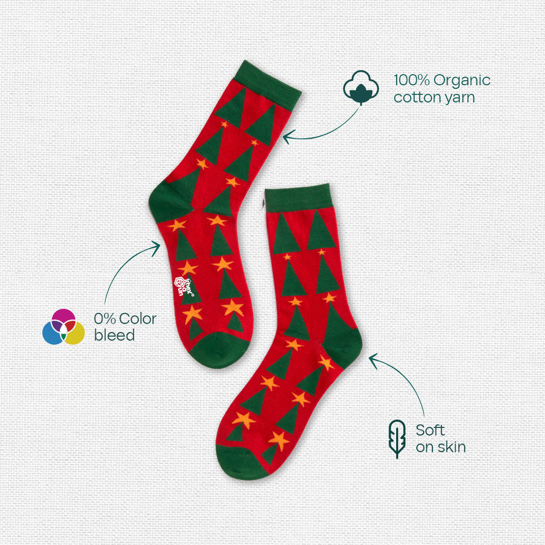 Ginger Bite! Unisex Crew Length Socks, 100% Organic Cotton, Gift Box of 4