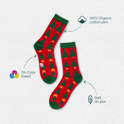 Ginger Bite! Unisex Crew Length Socks, 100% Organic Cotton, Gift Box of 4