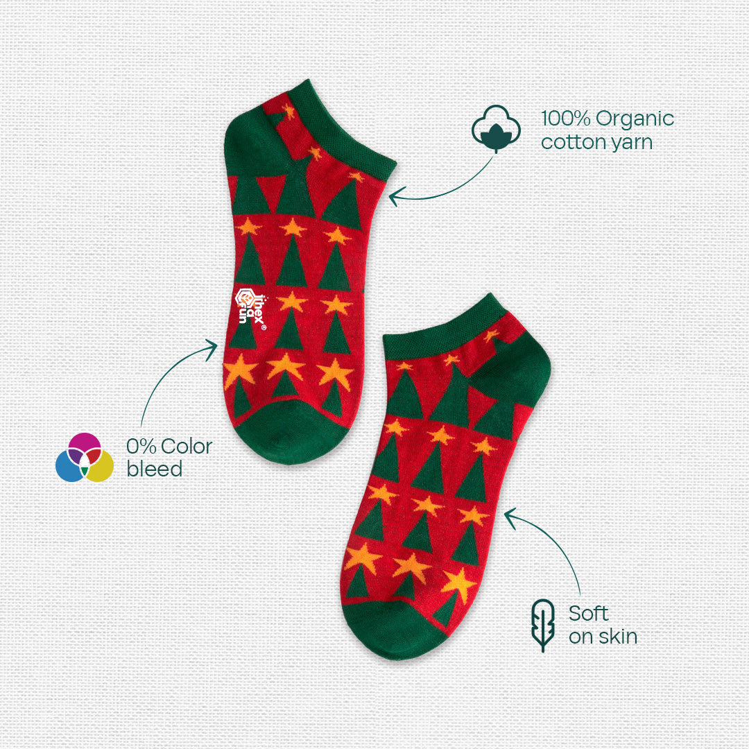 Ginger Bite! Unisex Ankle Length Socks, 100% Organic Cotton, Gift Box of 4