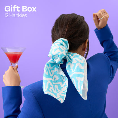 Glam Sham! Tin Gift Box, Unisex Hankies, 100% Organic Cotton, Box Of 12