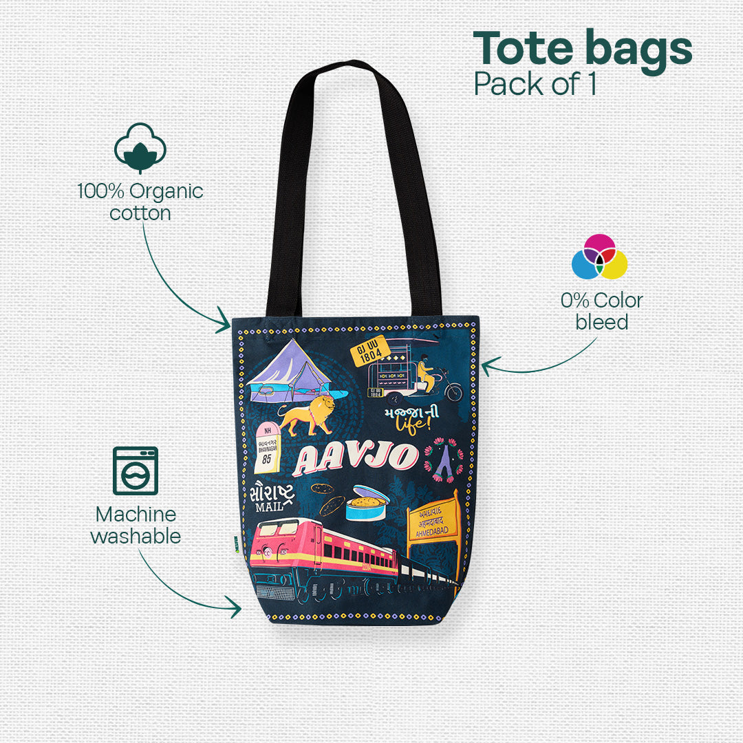 Majja Ni Life! Canvas Tote Bag, 100% Organic Cotton, Pack of 1