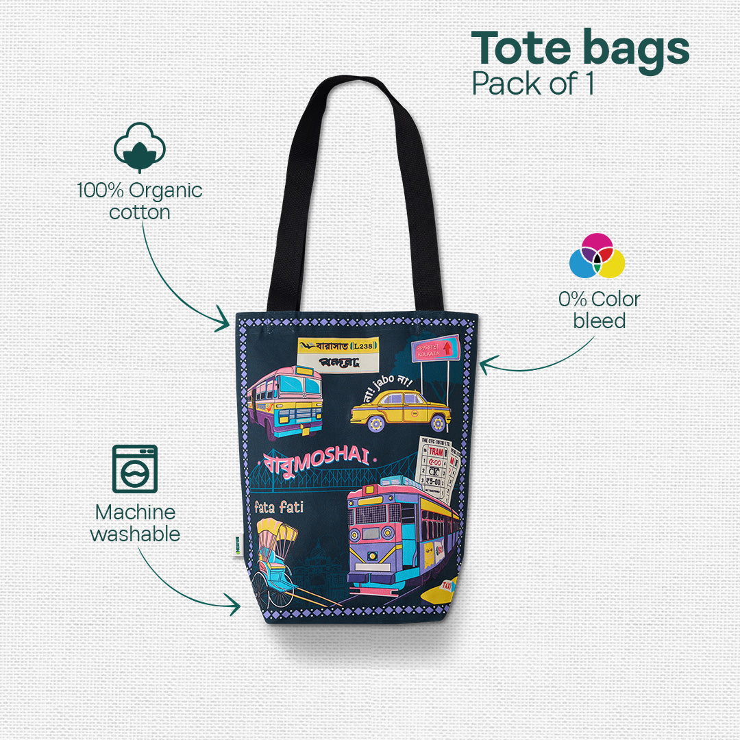Bong Vibe Loading! Canvas Tote Bag, 100% Organic Cotton, Pack of 1