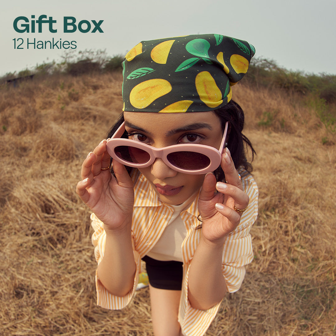 Sound On! Tin Gift Box, Unisex Hankies, 100% Organic Cotton, Box Of 12