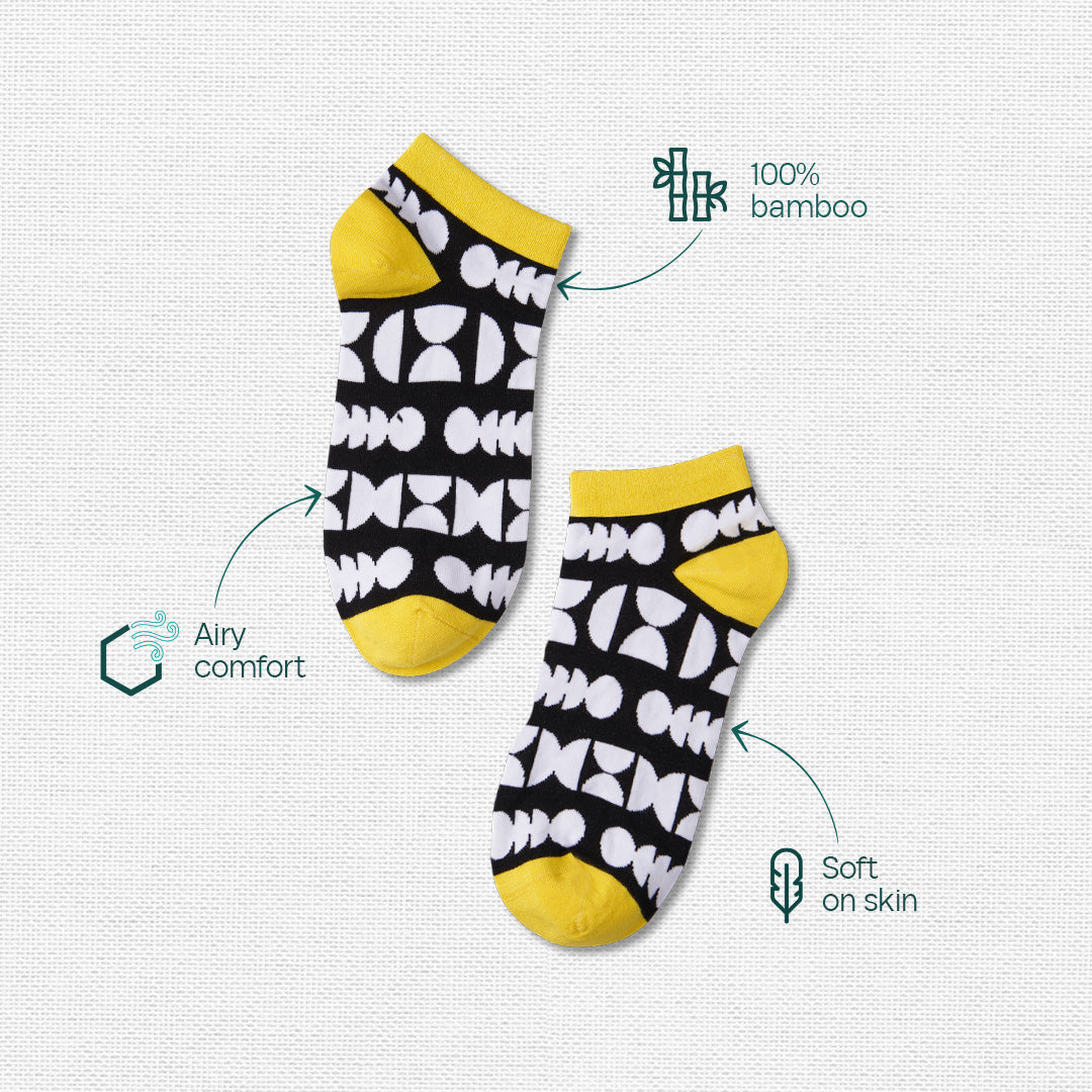 Hype Mix! Tin Gift Box, Unisex Ankle Length Socks, 100% Bamboo, Gift Box of 6