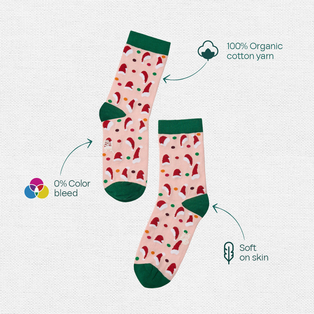 Season Splash! Tin Gift Box, Unisex Crew Length Socks, 100% Organic Cotton, Box of 6