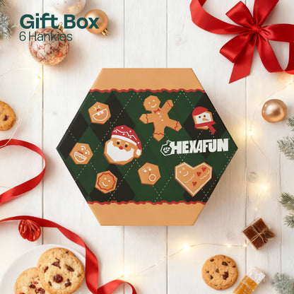 Ginger Bread! Unisex Hankies, 100% Organic Cotton, Gift Box of 6