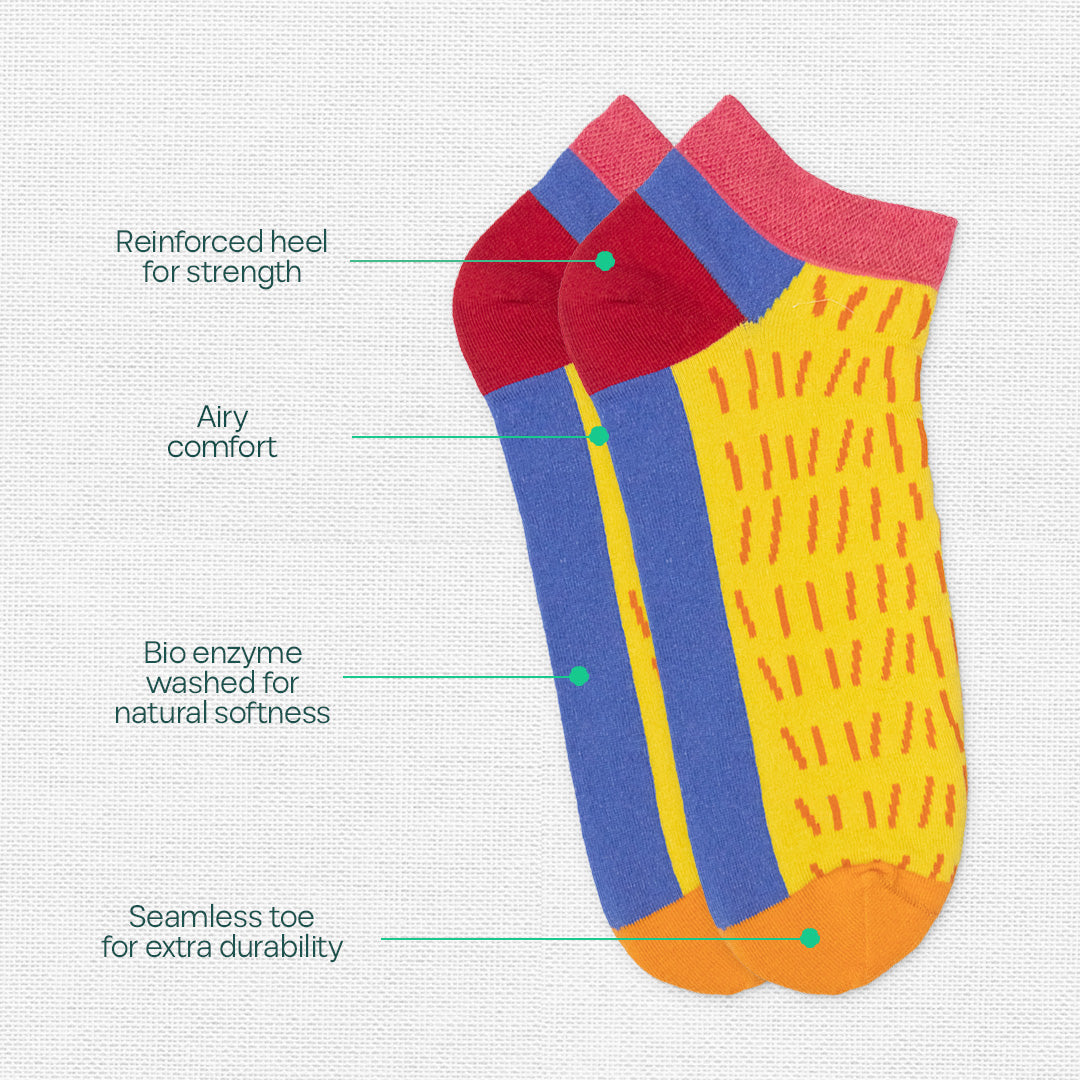 House Party! Unisex Ankle Length Socks, 100% Organic Cotton, Gift Box of 8