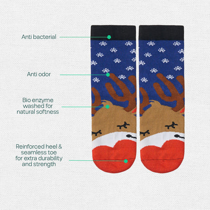 Icy Cool! Unisex Kid's Socks, 100% Bamboo, Crew Length, Gift Box of 8