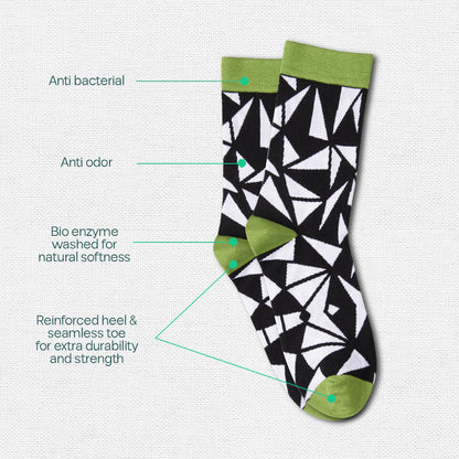 Hype Mix! Tin Gift Box, Unisex Crew Length Socks, 100% Bamboo, Gift Box of 6