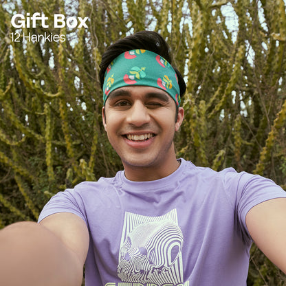 Glam Sham! Tin Gift Box, Unisex Hankies, 100% Organic Cotton, Box Of 12