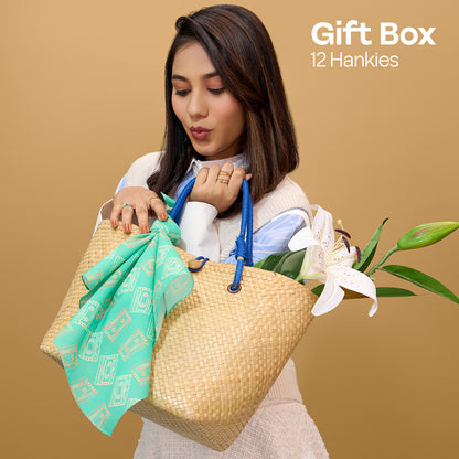 Jammin’! Tin Gift Box, Unisex Hankies, 100% Organic Cotton, Box Of 12