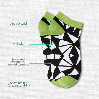 Hype Mix! Tin Gift Box, Unisex Ankle Length Socks, 100% Bamboo, Gift Box of 6