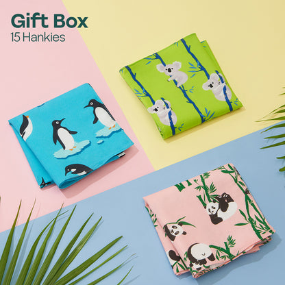 Time Capsule! Unisex Hankies, 100% Organic Cotton, Gift Box of 15