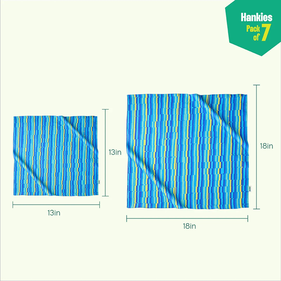 Digital Detox! Unisex Hankies, 100% Organic Cotton, Pack of 7