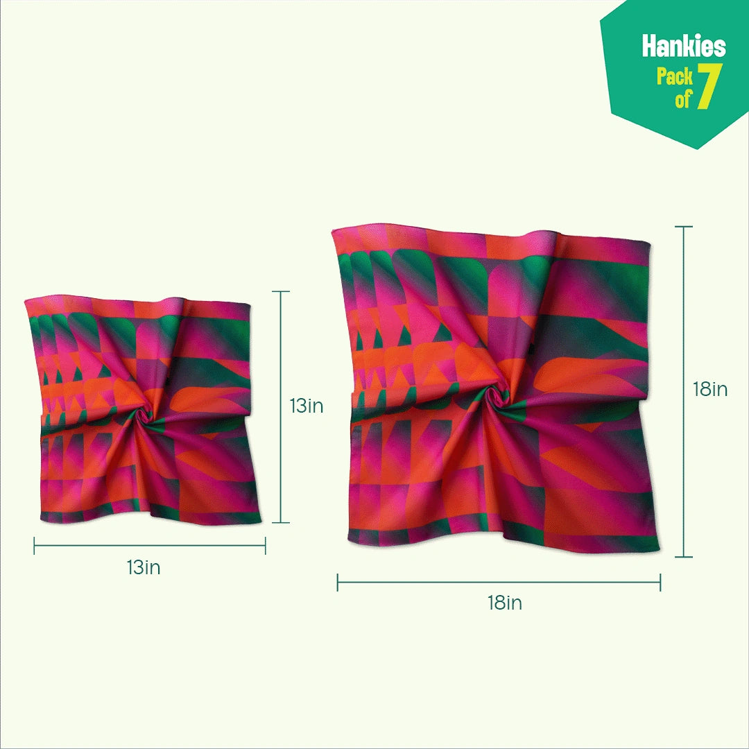 ASAP! As Abstract As Possible! Unisex Hankies, 100% Organic Cotton, Pack of 7