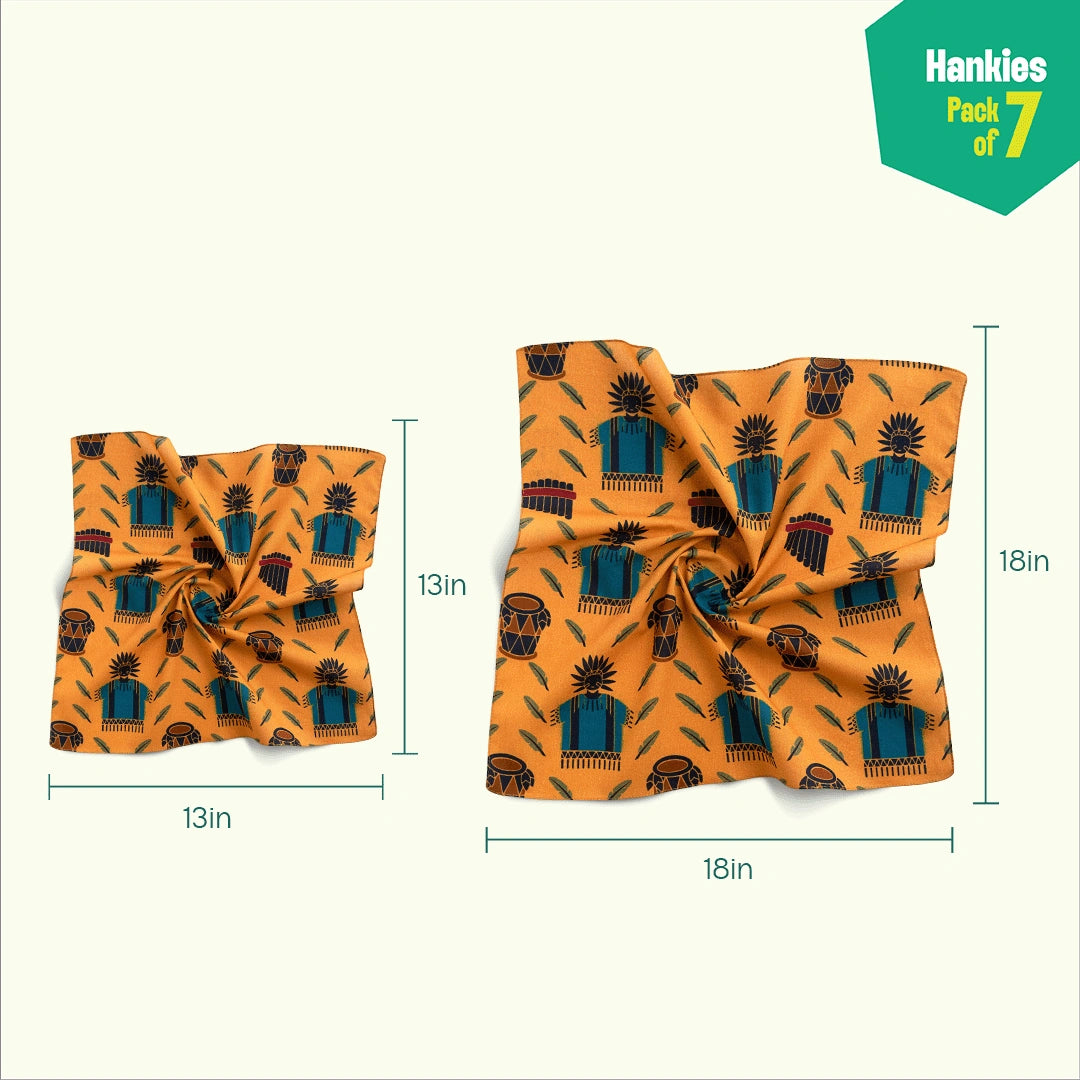 Out Of Woods! Unisex Hankies, 100% Organic Cotton, Pack of 7