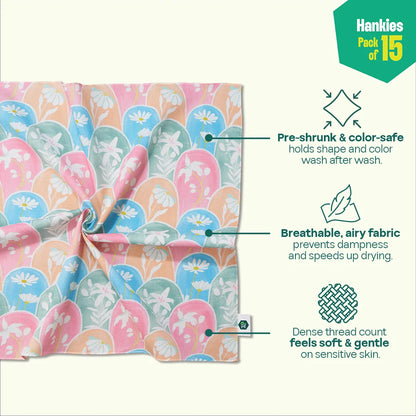 World Of Abstract! Unisex Hankies, 100% Organic Cotton, Pack of 15