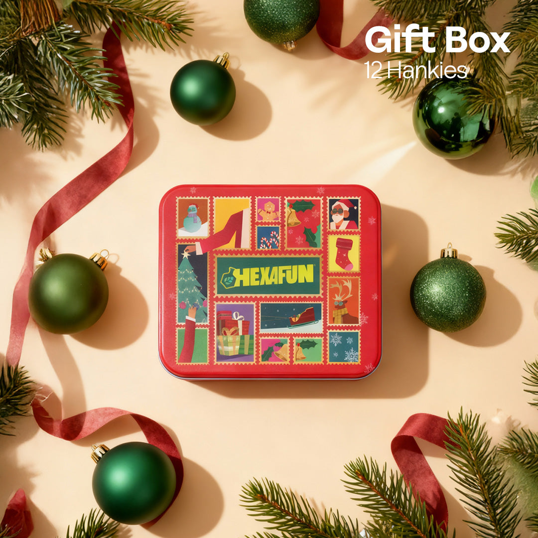 Jingle Mingle! Tin Gift Box, Unisex Kid's Hankies, 100% Organic Cotton, Box of 12