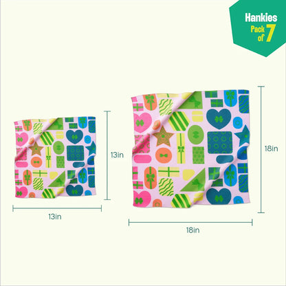 Feelin' Frosty! Unisex Hankies, 100% Organic Cotton, Pack of 7