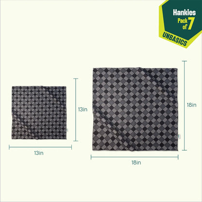Boardroom Basics! Unisex Hankies, 100% Organic Cotton, Pack of 7