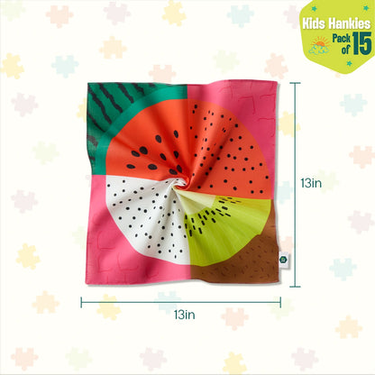 Enchanted Tales! Unisex Kid's Hankies, 100% Organic Cotton, Pack of 15