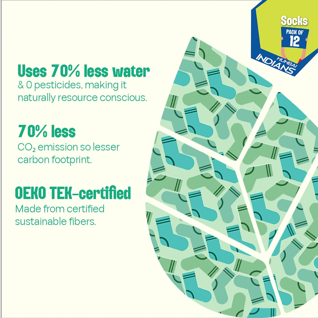 Paltan Certified! Unisex Socks, 100% Bamboo, Crew Length, Pack of 12