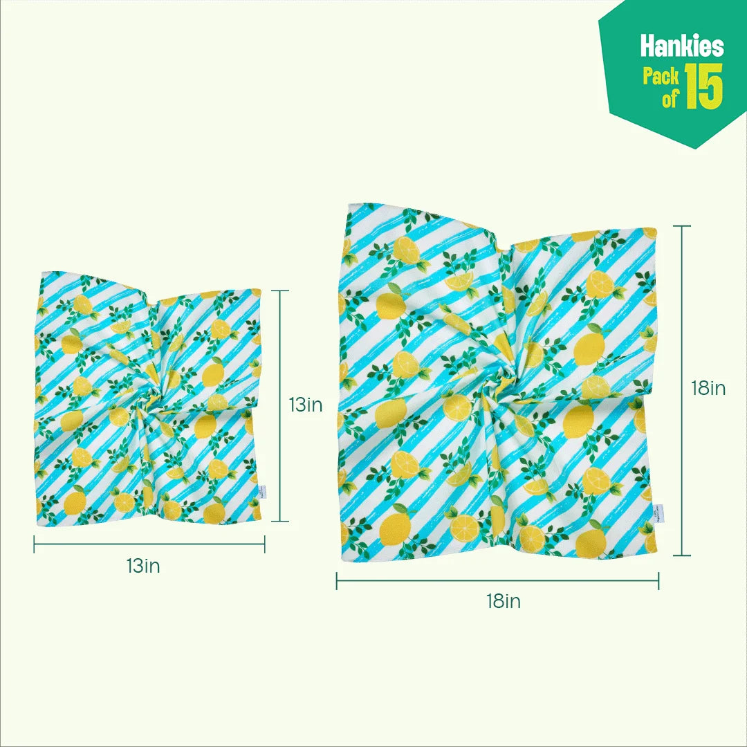 Summer Slay! Unisex Hankies, 100% Organic Cotton, Pack of 15