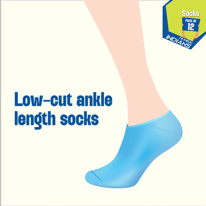 Paltan Certified! Unisex Socks, 100% Bamboo, Ankle Length, Pack of 12