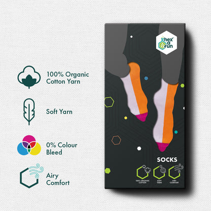 Solid Color Affair! Unisex Socks, 100% Organic Cotton, Crew Length, Pack of 12