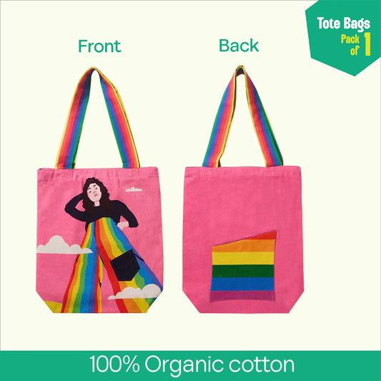 Stand Proud! Canvas Tote Bags, 100% Organic Cotton, Pack of 1