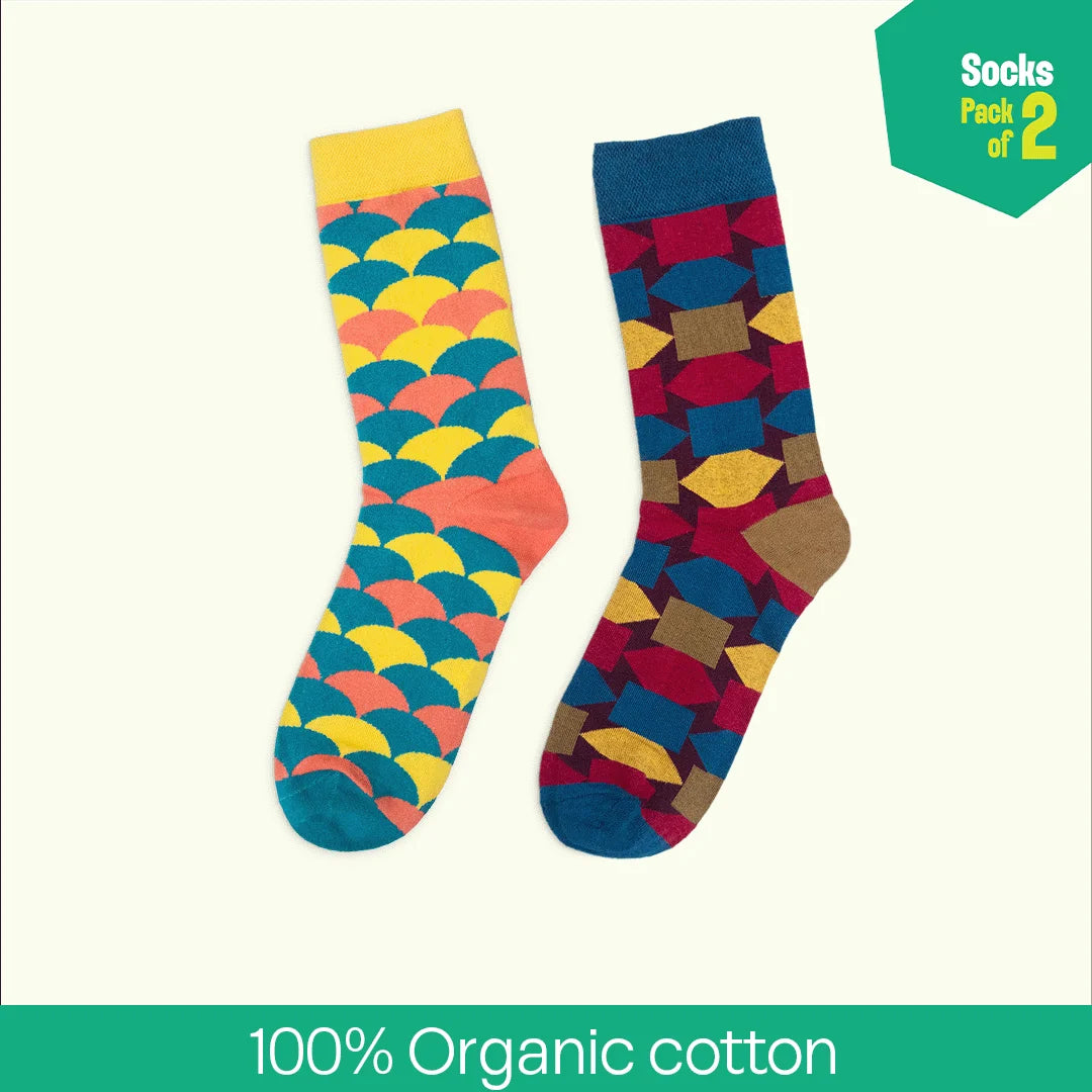 Stripe-otypical! Unisex Socks, 100% Organic Cotton, Crew Length, Pack of 2