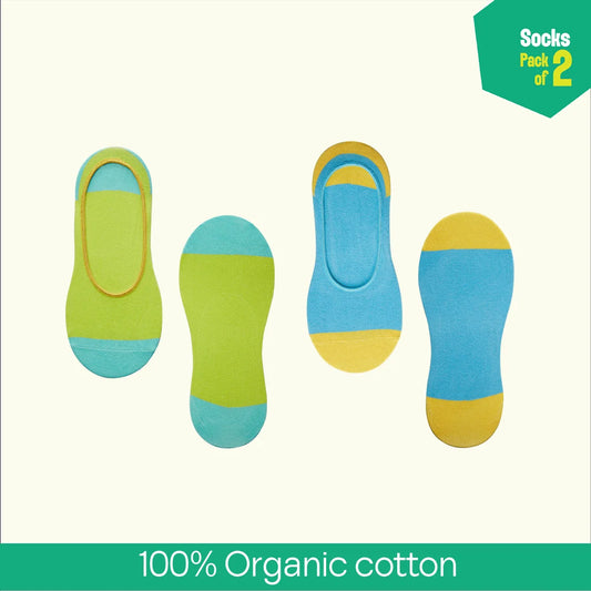 Stripe Tribe! Unisex Socks, 100% Organic Cotton, No Show, Pack of 2