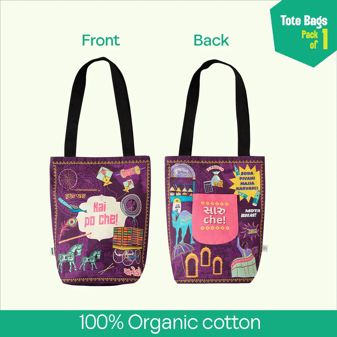 Kai Po Che! Canvas Tote Bag, 100% Organic Cotton, Pack of 1