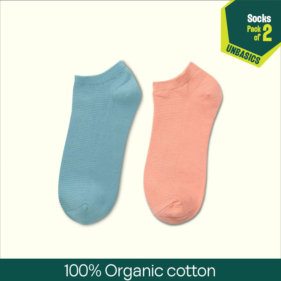 Daydream! Unisex Socks, 100% Organic Cotton, Ankle Length, Pack of 2