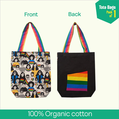 Celebrate Love! Canvas Tote Bags, 100% Organic Cotton, Pack of 1