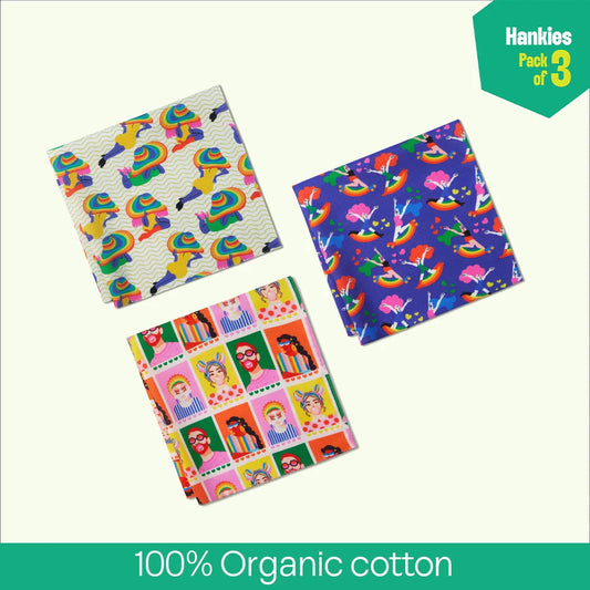 Self Love Club! Unisex Hankies, 100% Organic Cotton, Pack of 3