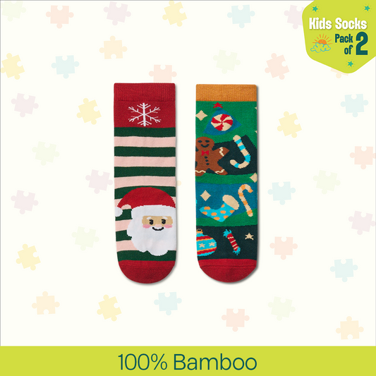 Christmas Story! Unisex Kid's Socks, 100% Bamboo, Crew Length, Pack of 2