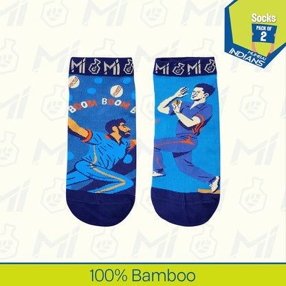 Airboom! Unisex Socks, 100% Bamboo, Ankle Length, Pack of 2