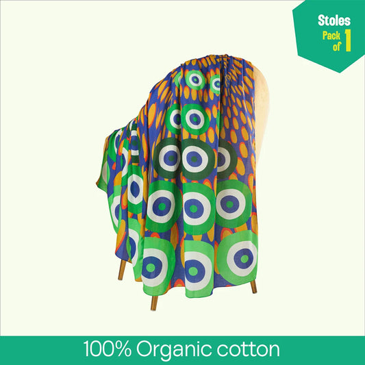 Driving Me Circles! Women's Stole, 100% Organic Cotton, Pack of 1