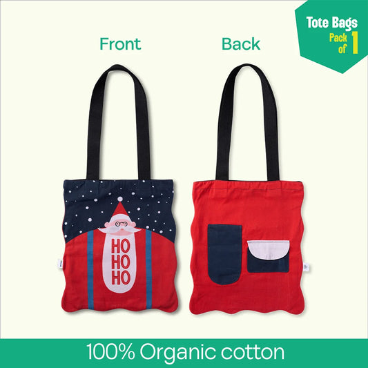 Chill Claus! Canvas Tote Bags, 100% Organic Cotton, Pack of 1