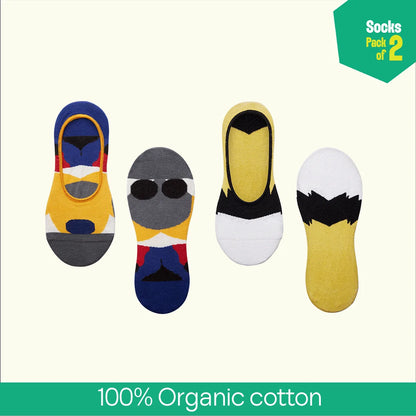 Abstract-lutely 2.0! Unisex Socks, 100% Organic Cotton, No Show, Pack of 2