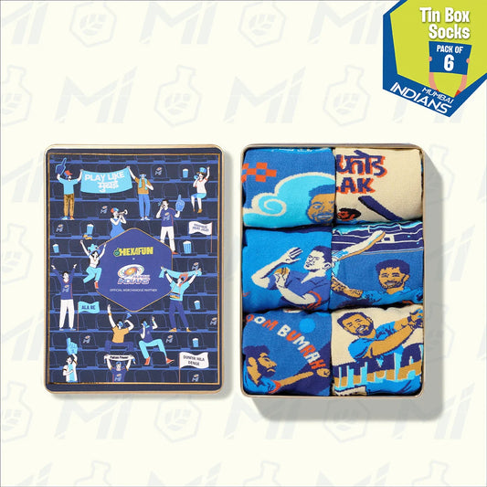 Paltan Cha Ghar! Tin Gift Box, 6 Unisex Crew Length Socks, 100% Bamboo, Box of 6